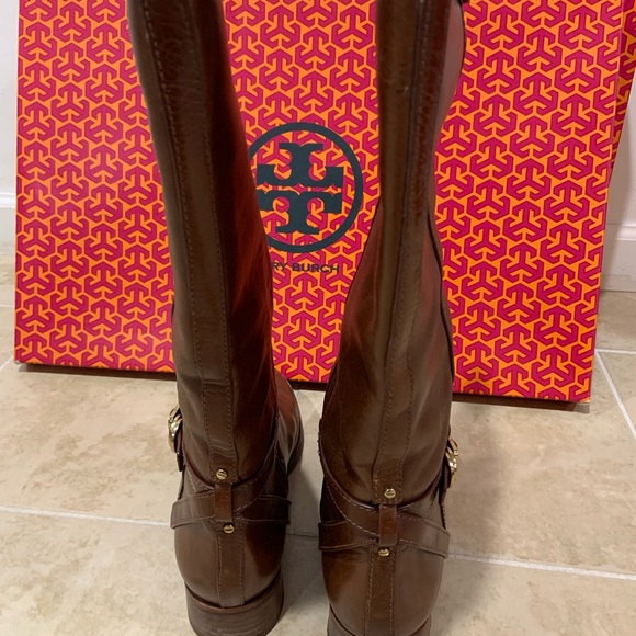 Tory Burch Calista Almond Riding Boots Size 8.5 - Picture 2 of 9
